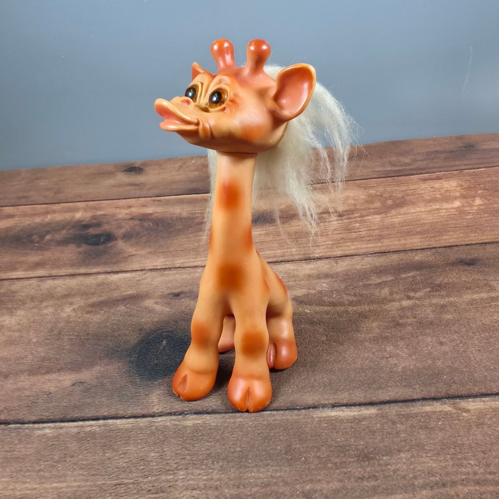 Vintage 1960s Thomas DAM THINGS Giraffe Troll Doll Glass Eyes